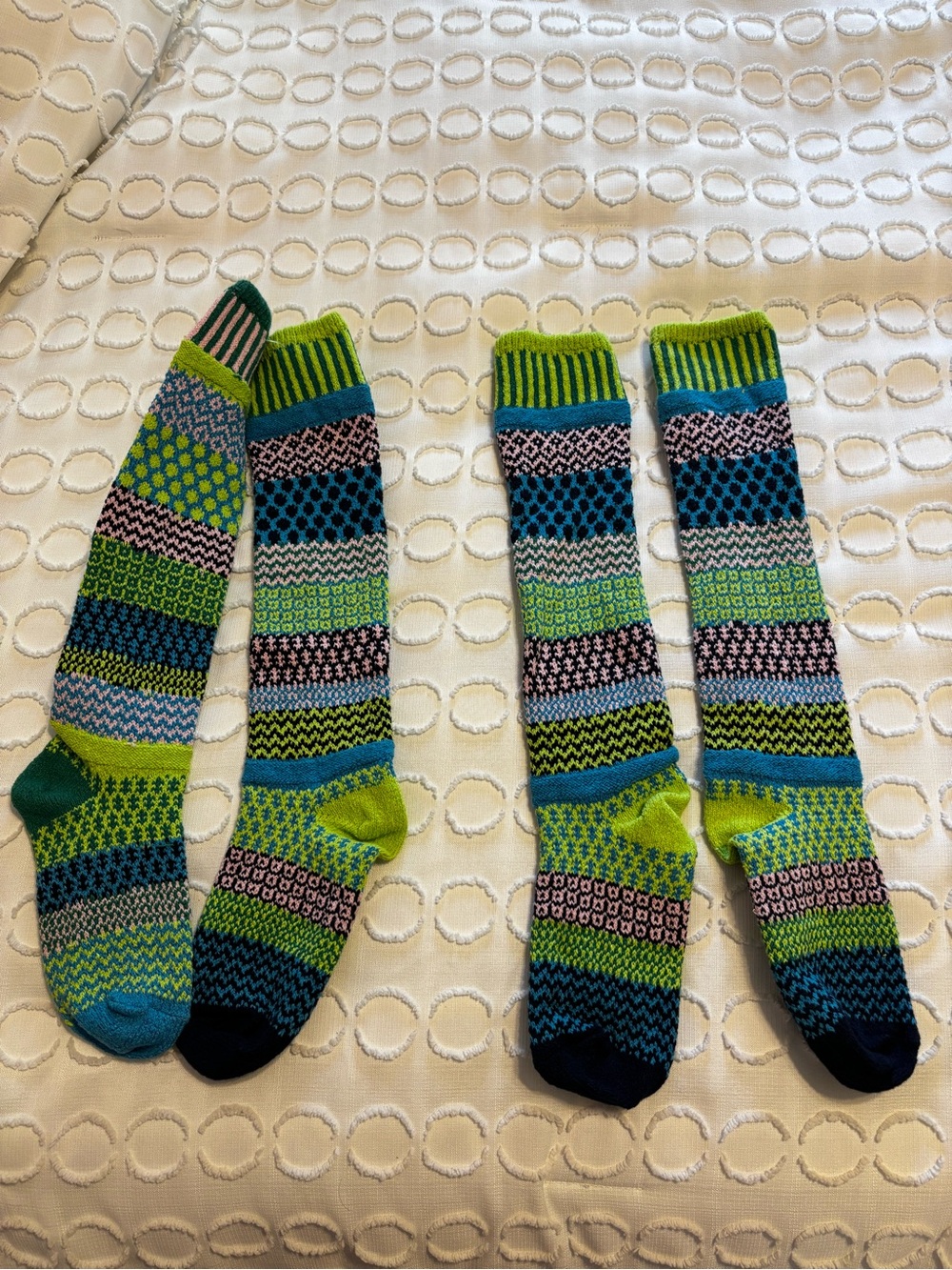 Solmate Mismatched Knee High Socks in Waterlily shoe size 6-8 - Picture 5 of 5